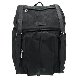 Gucci GG Monogram Pattern Backpack Black